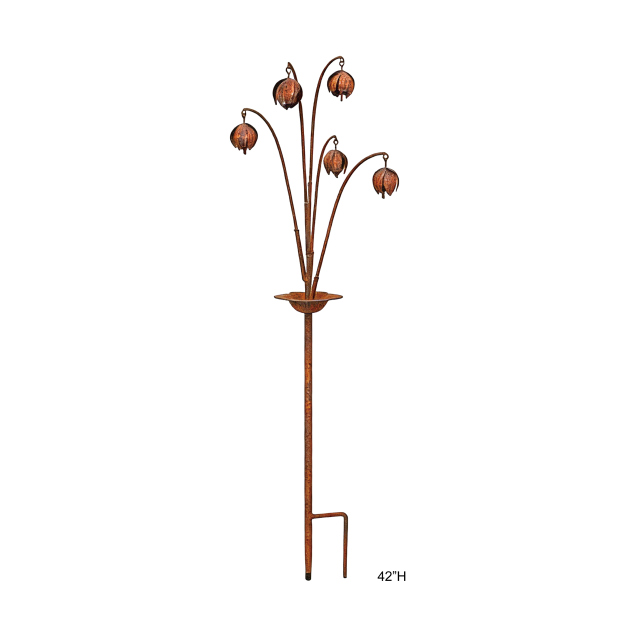 Rustic Bell Bloom Metal Garden Stake - Tri Blossomy