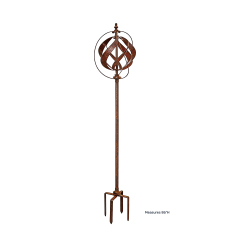 Rustic Twisted Sphere Kinetic Wind Spinner Stake