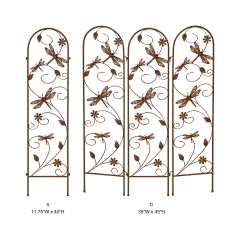 Rustic Dragonfly Metal Garden Trellis Screen - Tri Blossomy