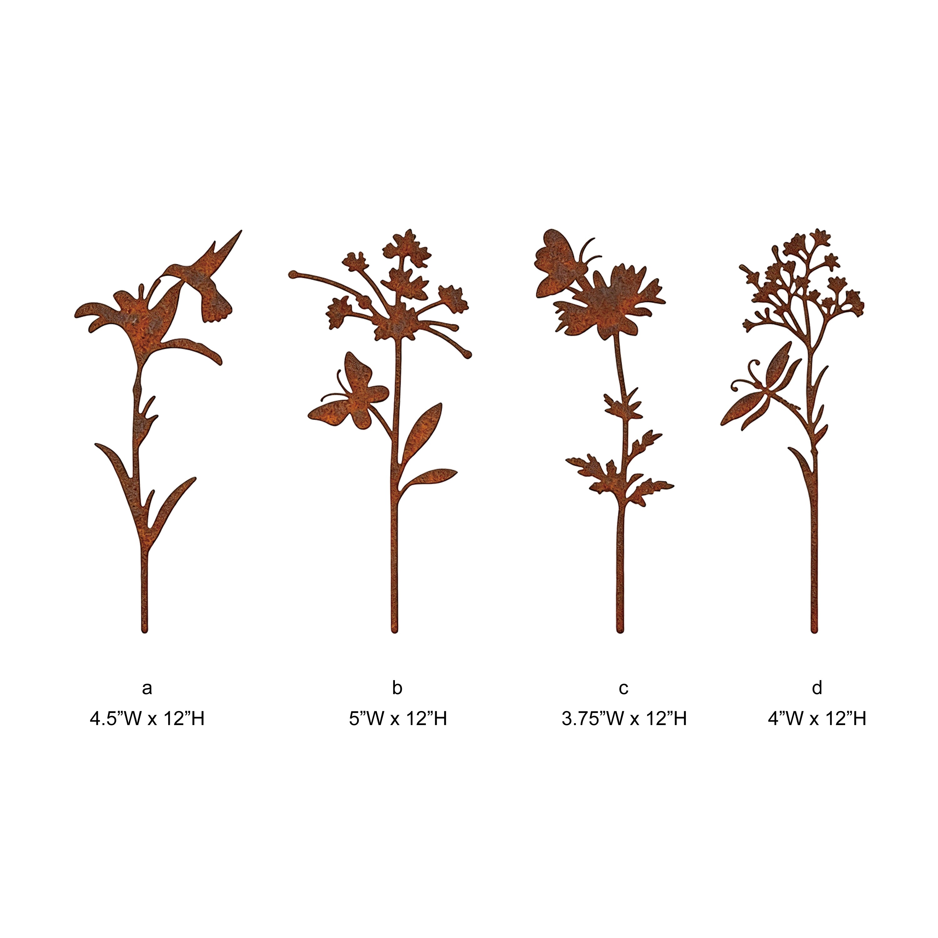 Rust Finish Wildlife Silhouette Plant Stake - Tri Blossomy