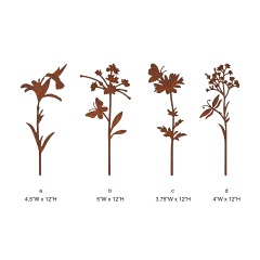 Rust Finish Wildlife Silhouette Plant Stake - Tri Blossomy