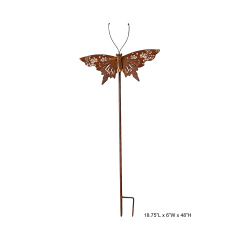 Large Rust Butterfly Metal Garden Stake