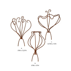 Rustic Curved Metal Mini Plant Trellis Stake
