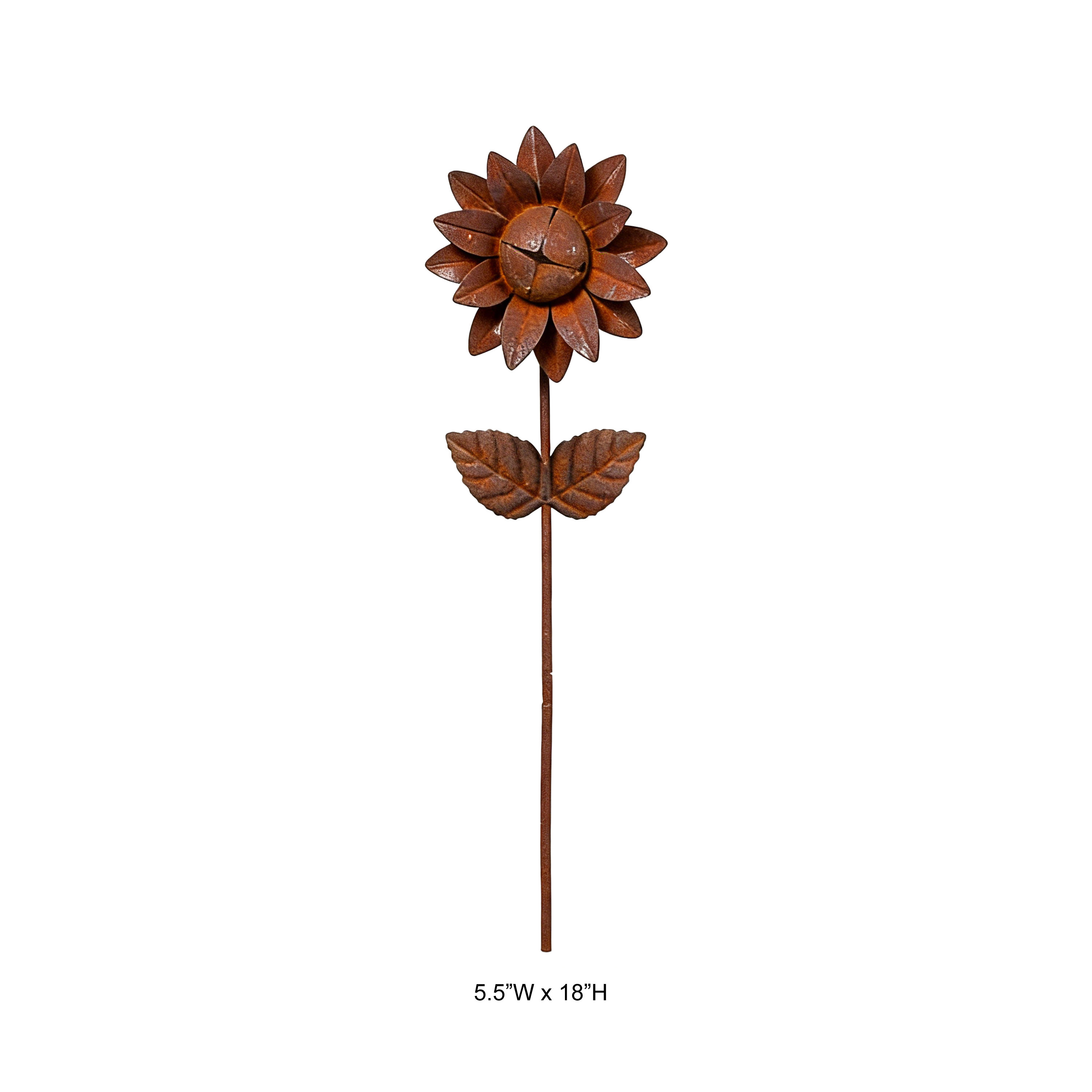 Rustic Metal Sunflower Garden Stake Outdoor Garden Decor