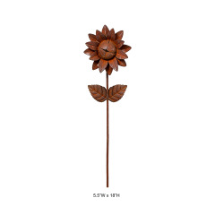 Rustic Metal Sunflower Garden Stake Outdoor Garden Decor