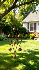 Rusty Metal Heart Bell Hanging Wind Chime - Tri Blossomy Wholesale
