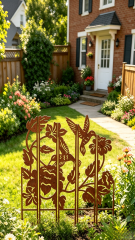 Rustic Hummingbird Metal Garden Trellis
