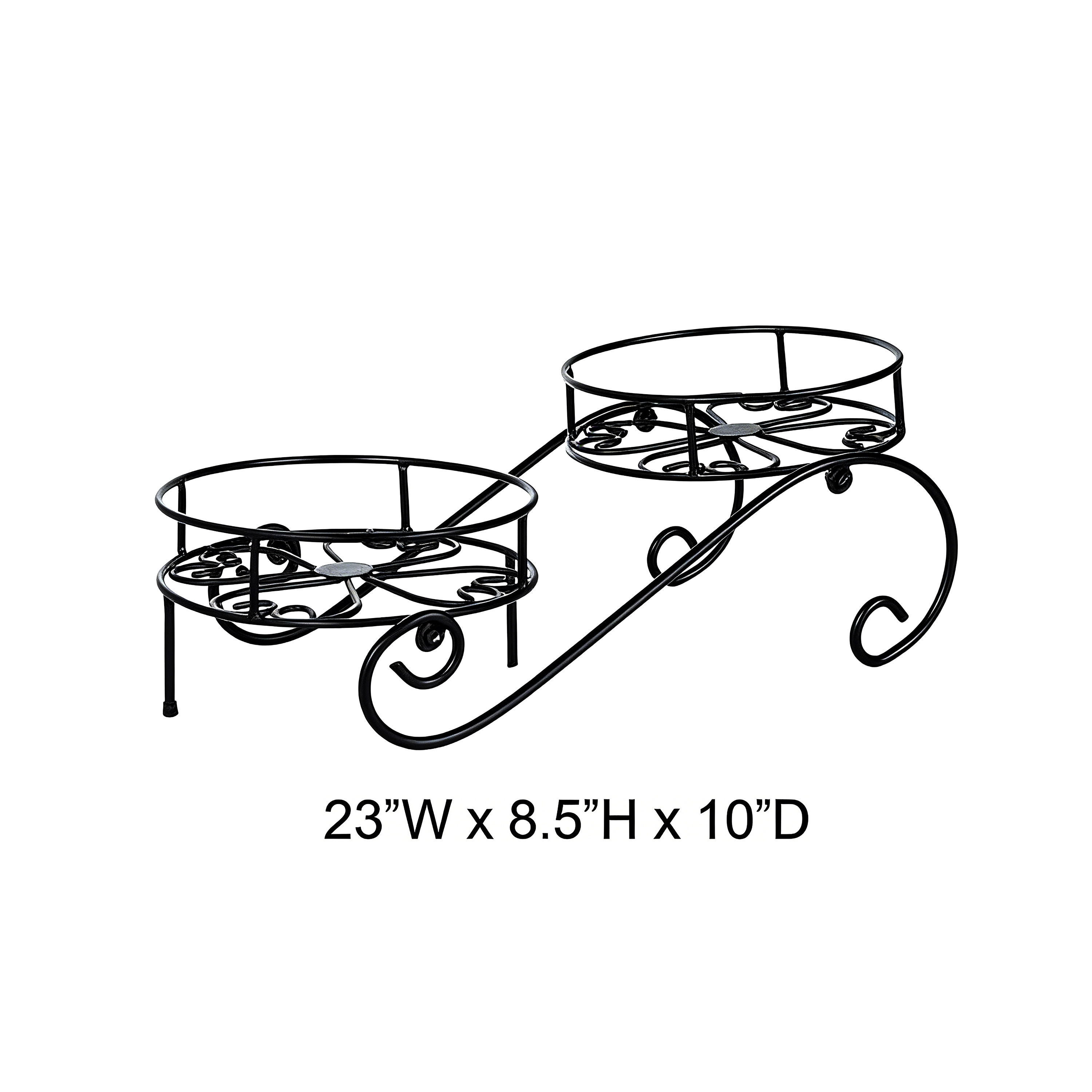 Two-Tier Scrollwork Metal Plant Stand