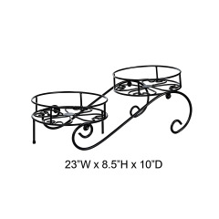 Two-Tier Scrollwork Metal Plant Stand