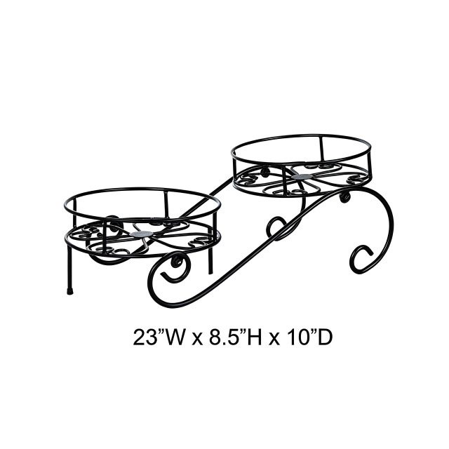 Two-Tier Scrollwork Metal Plant Stand