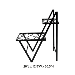 Two Tier V Shape Diamond Lattice Metal Plant Stand