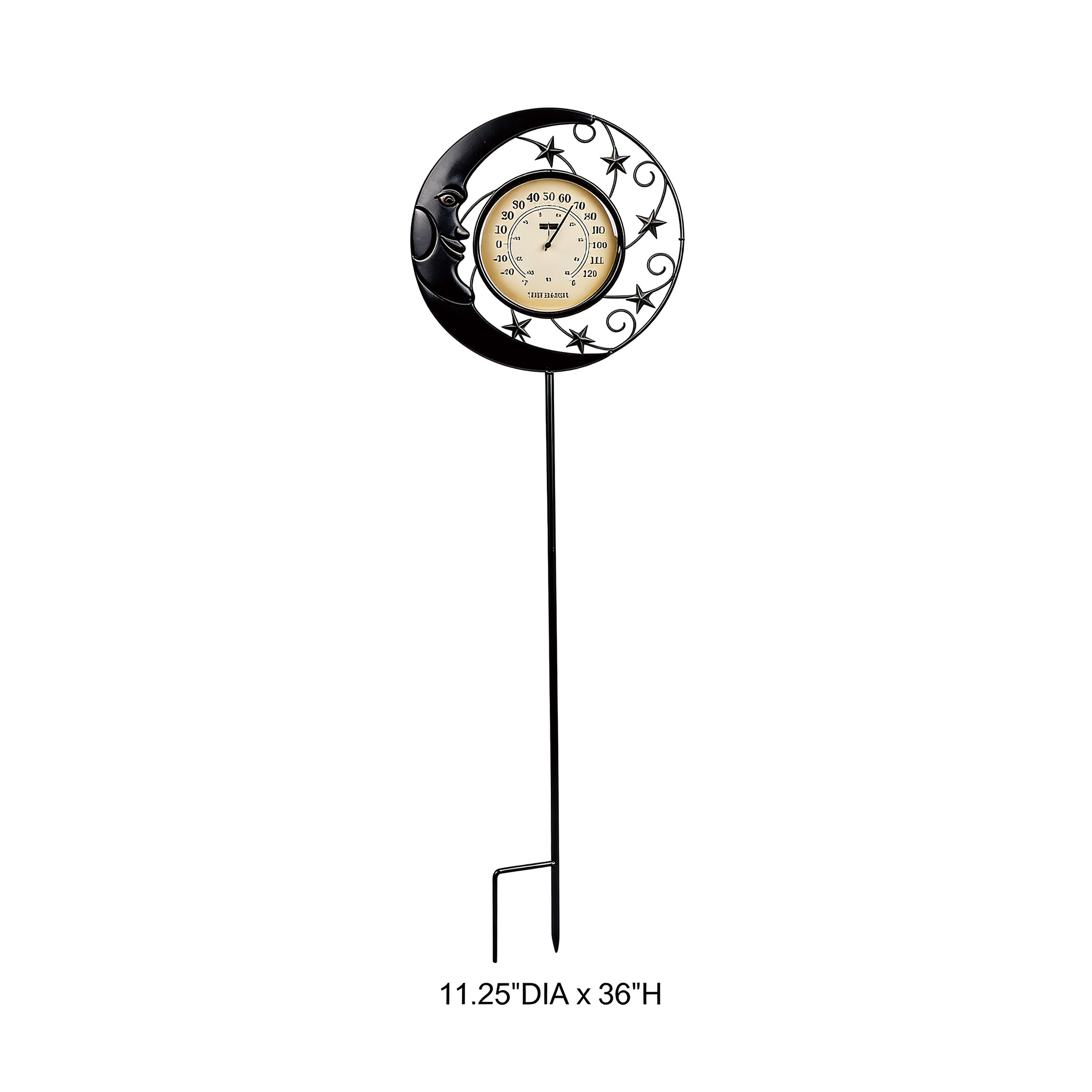 Moon Star Metal Garden Thermometer Stake