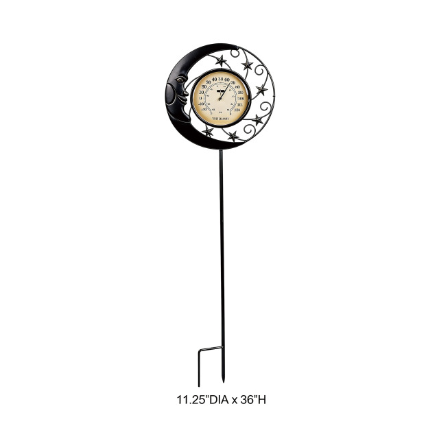 Moon Star Metal Garden Thermometer Stake
