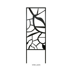 Abstract Curved Cutout Metal Garden Trellis Panel