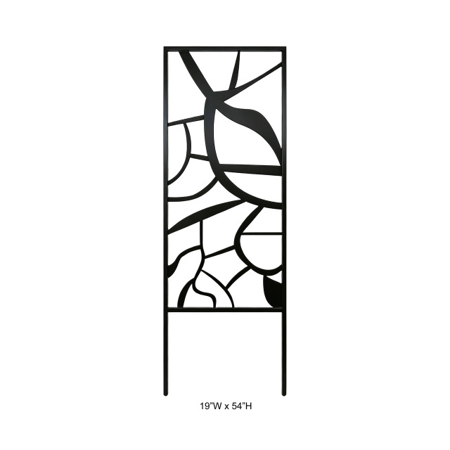 Abstract Curved Cutout Metal Garden Trellis Panel