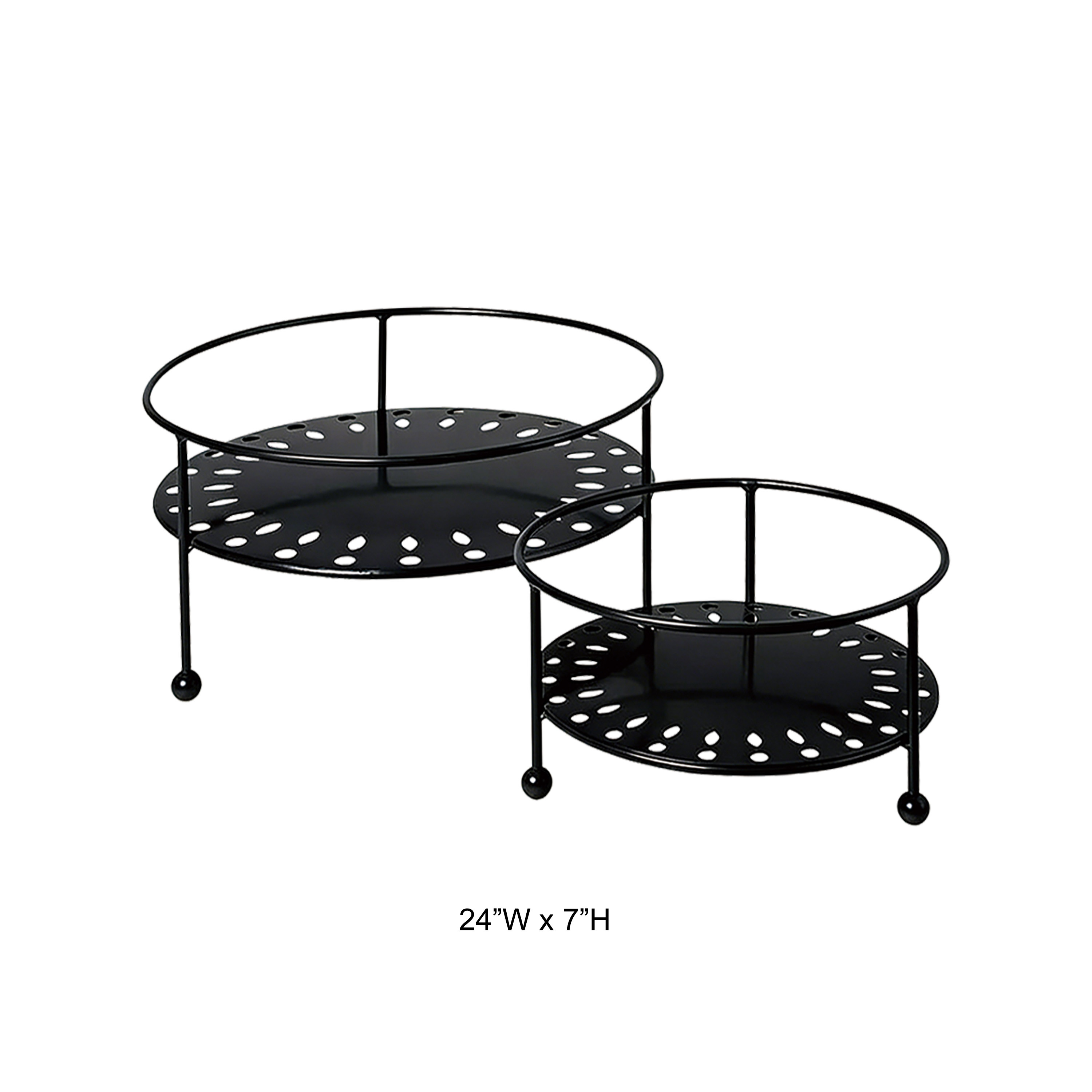 Tri Blossomy Perforated Round Metal Plant Riser with Guard Rim