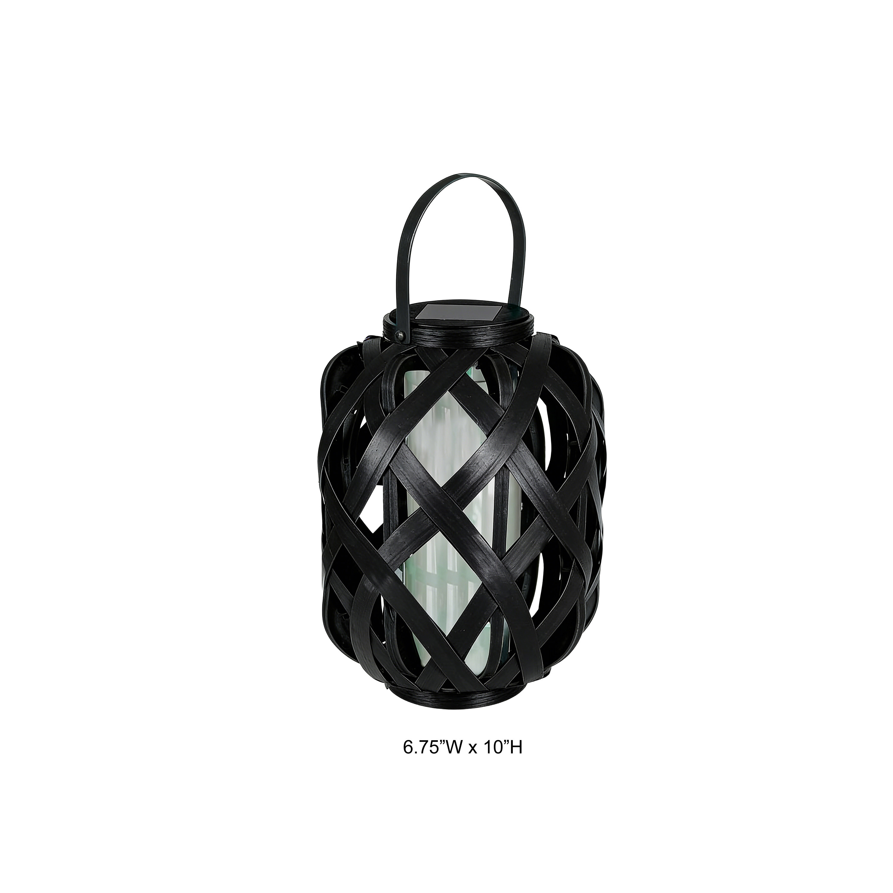 Woven Bamboo Solar LED Hanging Lantern
