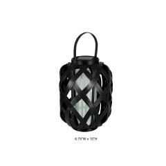 Woven Bamboo Solar LED Hanging Lantern