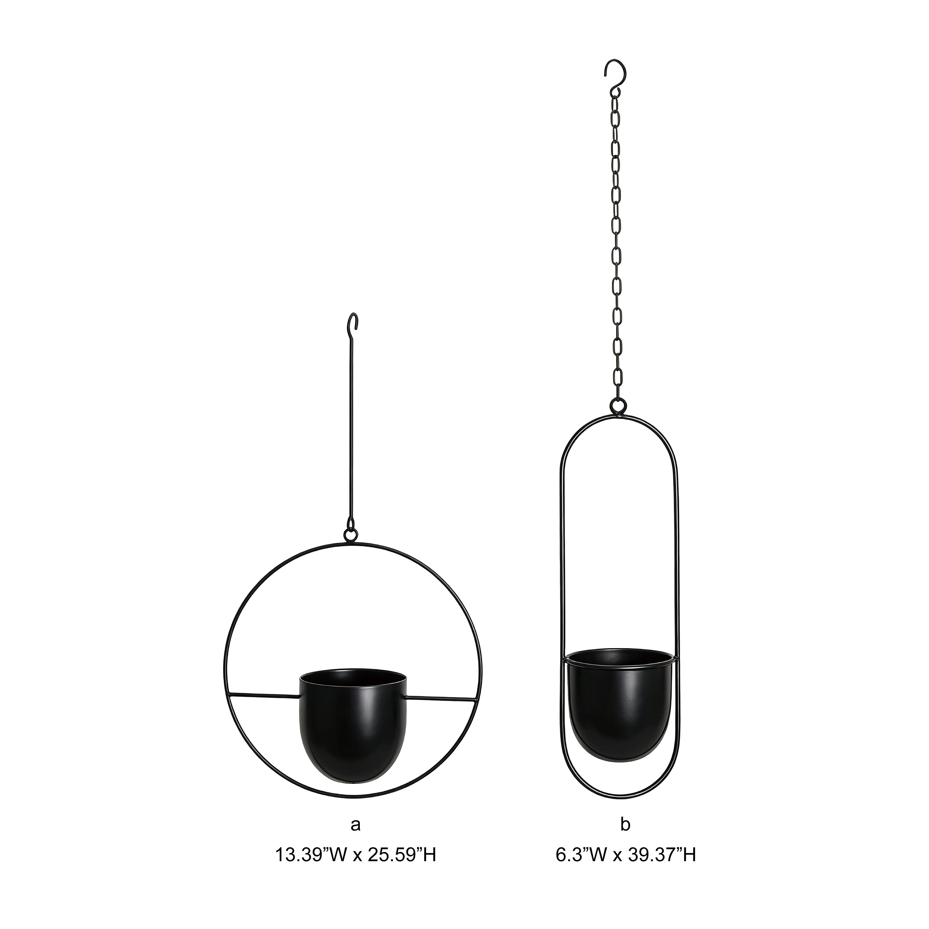 Geometric Metal Hanging Planter for Indoor and Outdoor Display