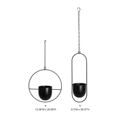 Geometric Metal Hanging Planter for Indoor and Outdoor Display