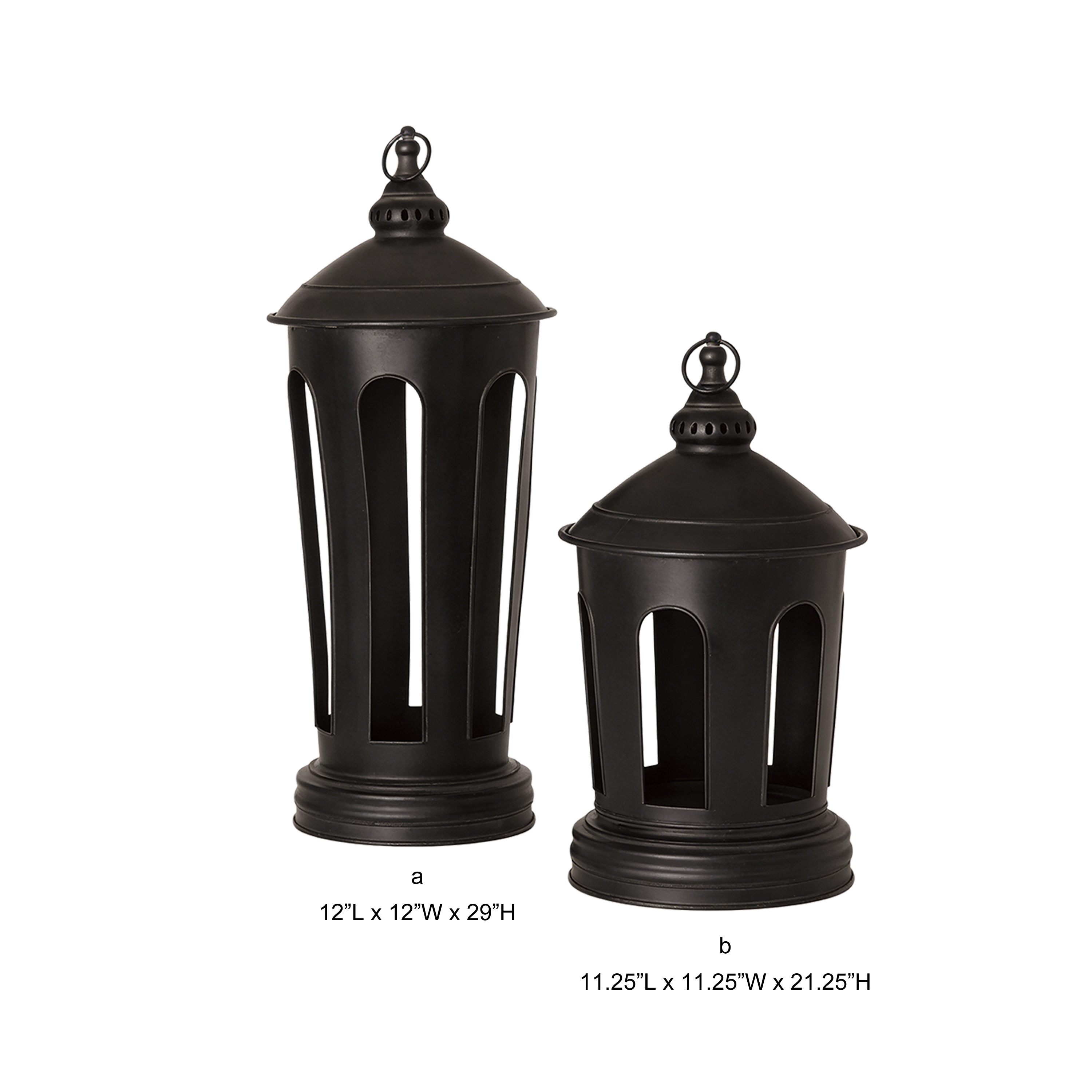 Arched Cutout Metal Decorative Lantern Black Lantern for Indoor and Outdoor Décor