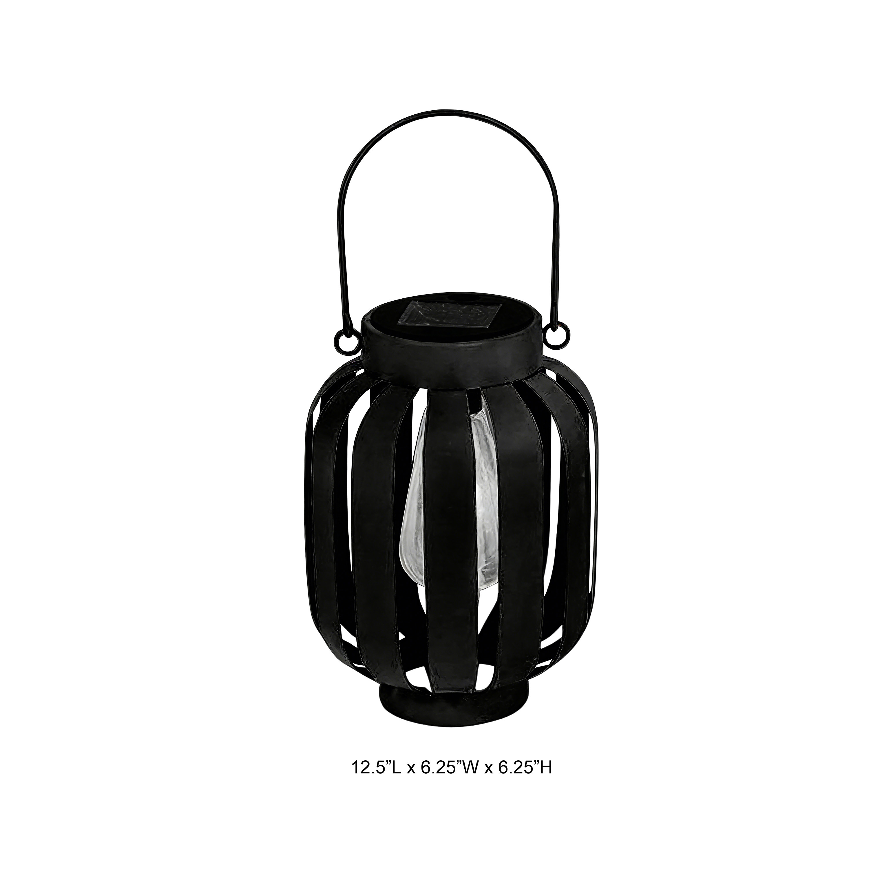 Vertical Slat Solar Metal Lantern Garden Light for Outdoor Decoration