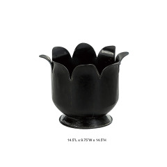 Scalloped Petal Rim Metal Planter Pot for Garden and Outdoor Decoration