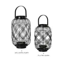 Diamond Wire Mesh Metal Candle Lantern Outdoor Decorative Hanging Light