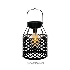 Diamond Cutout Metal LED Lantern Outdoor Decorative Hanging Light