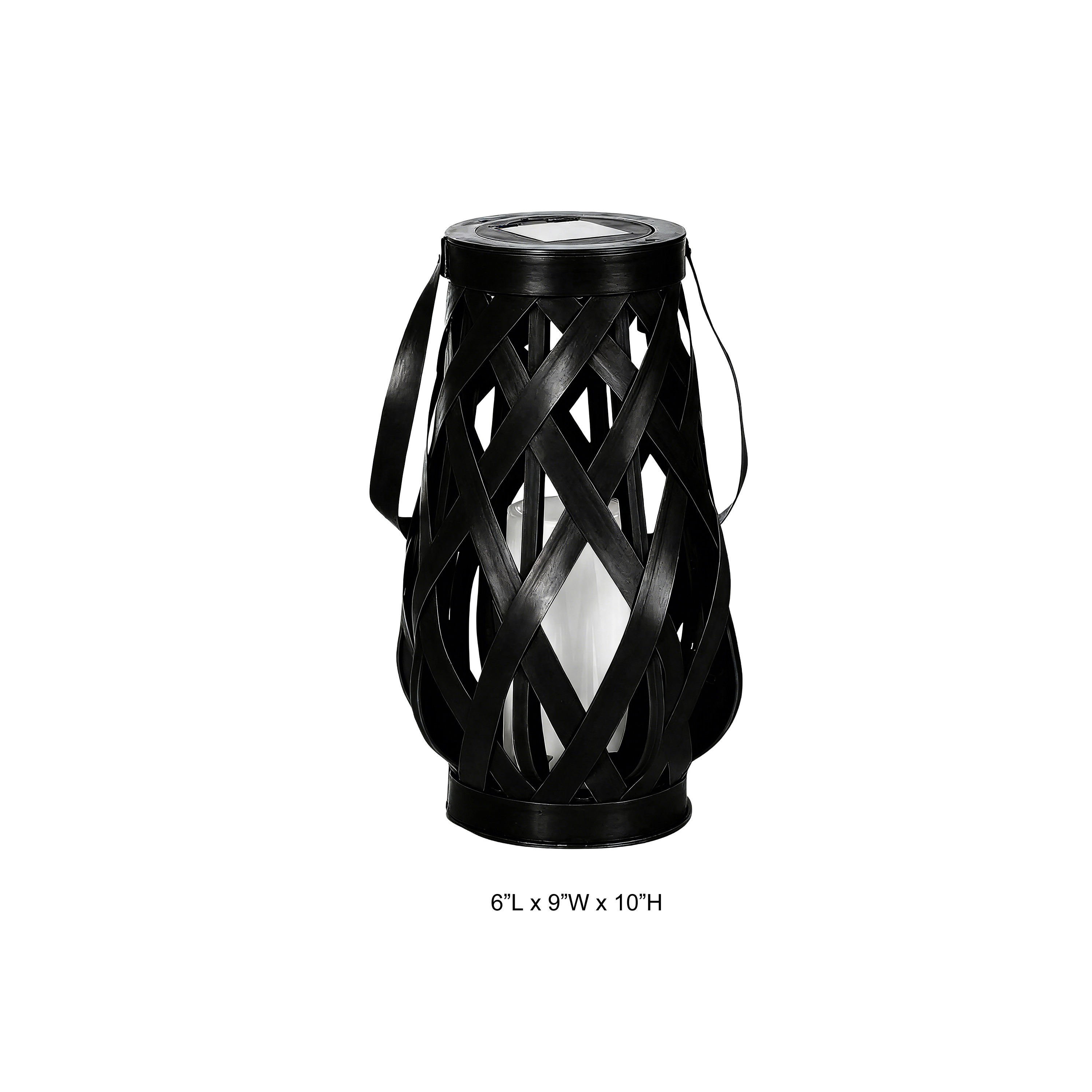 Woven Bamboo Solar Hanging Lantern Outdoor Decor