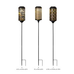 Tri Blossomy Geometric Cutout Solar Metal Garden Stake Light
