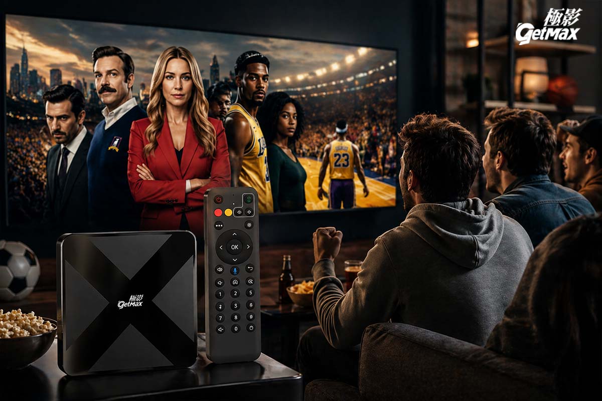 Home cinema sports drama selection on GetMax G12 with smooth global streaming.