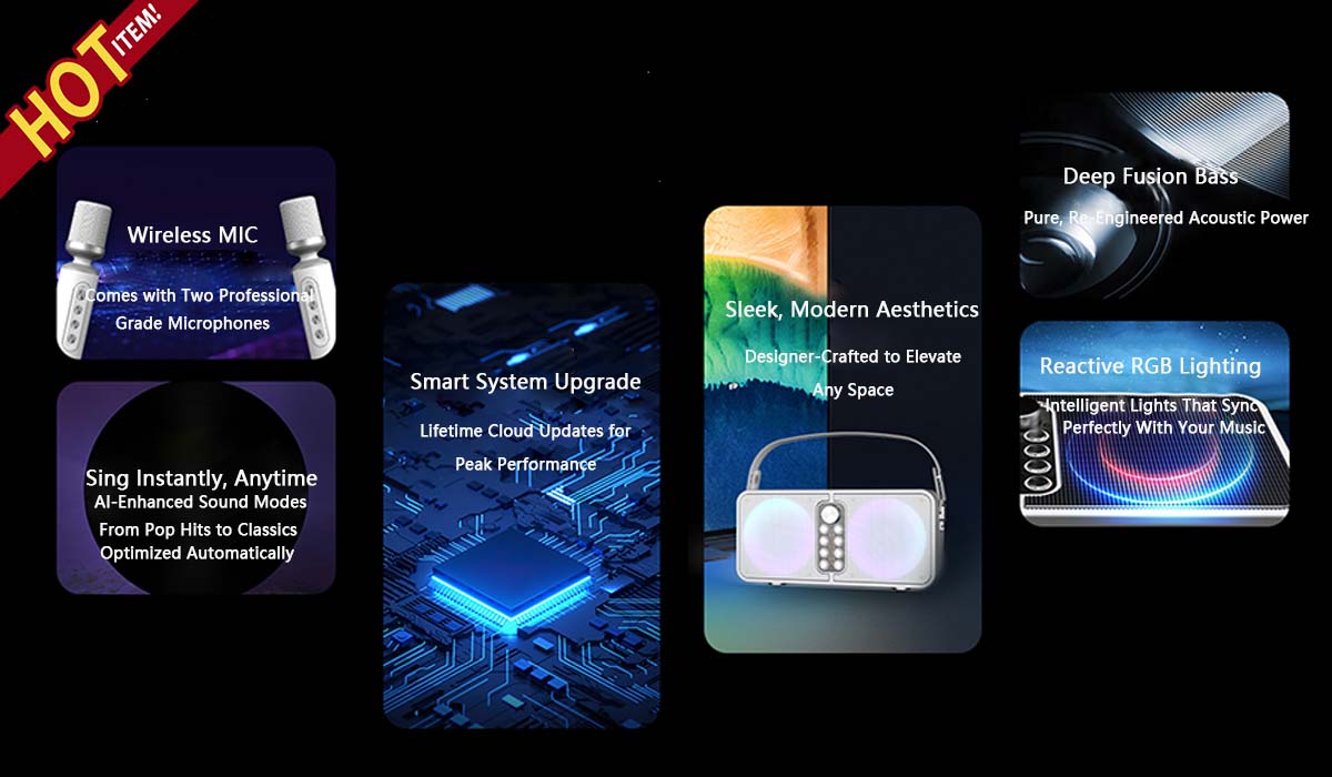 SmallKTV K100 ワイヤレス Bluetooth スピーカー 究極のカラオケコンパニオン - 2025 年新発売