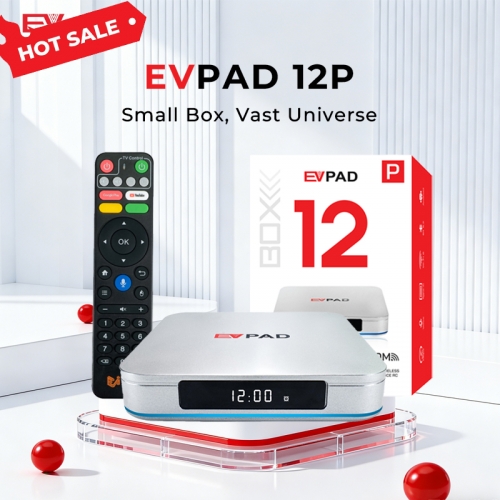 EVPAD 12P Android TV Box 2026 — スムーズなストリーミングとホームエンターテインメントを実現する、コンパクトな8K対応スマートTVボックス