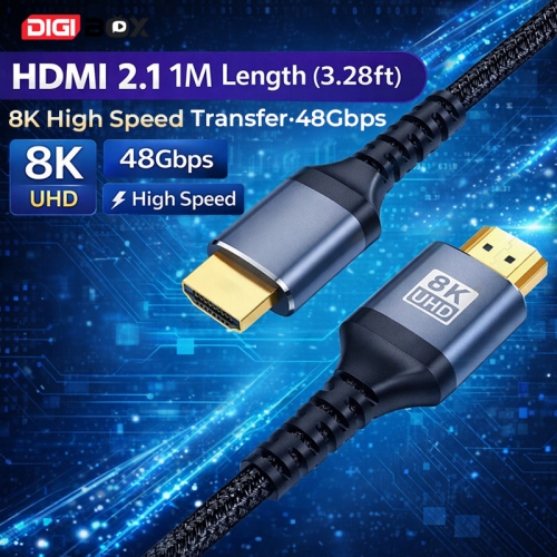 Ultra HD 8K HDMI 2.1 Cable – Perfect for Gaming, 8K TVs, Monitors & Home Theater, Android TV Box Devices