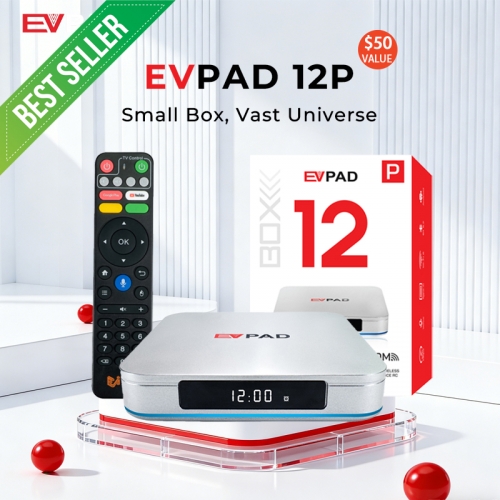 EVPAD 12P 안드로이드 TV 박스 2026 — 원활한 스트리밍 및 홈 엔터테인먼트를 위한 컴팩트형 8K 스마트 TV