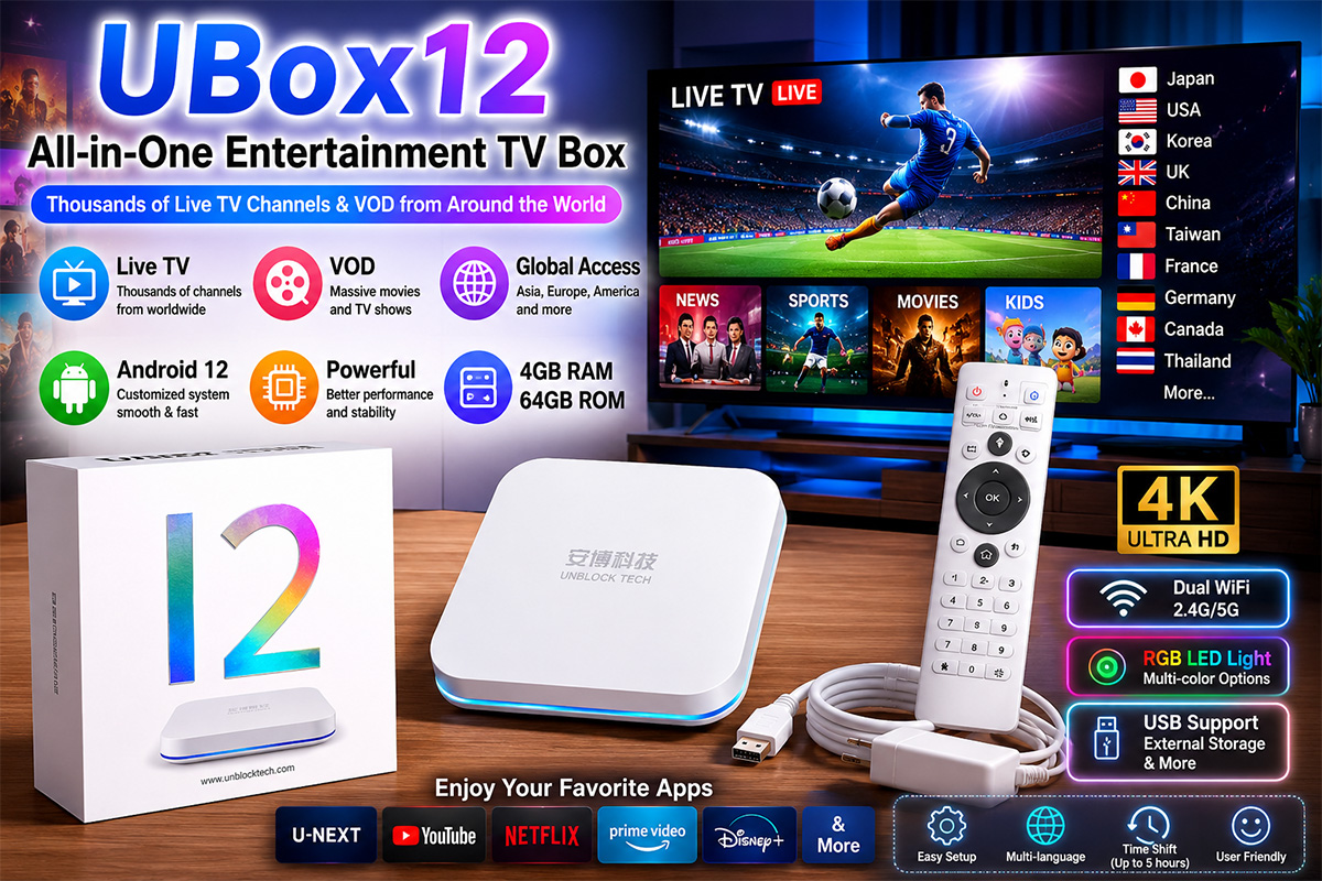 UBox12 Review: A Feature-Packed Android TV Box with Global Entertainment Access