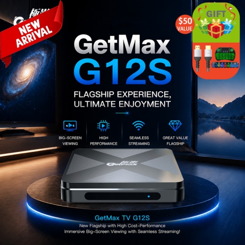 GetMax G12S 2027 신형 안드로이드 TV 박스 - 8K Ultra HD 스트리밍 박스 AI 음성 제어, 화면 미러링 및 스마트 홈 엔터테인먼트 지원