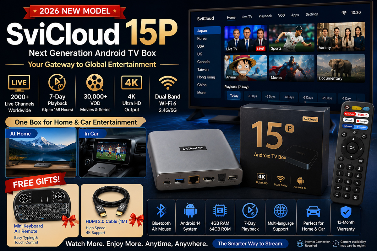 SviCloud 15P レビュー：家庭や車内エンターテイメント向けの新しい2026年型Android TVボックス
