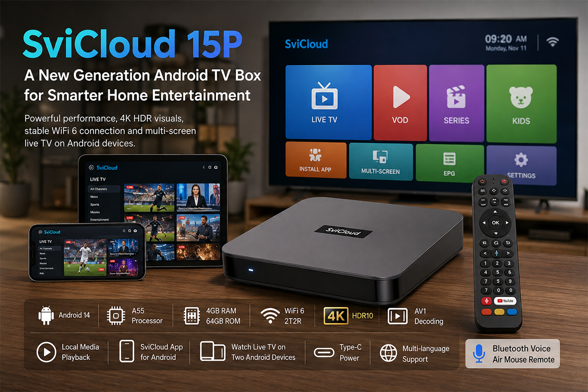 SviCloud 15P：よりスマートなホームエンターテイメントを実現する新世代Android TVボックス