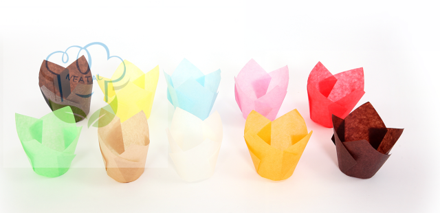pink color 150 mm Middle grease proof paper Muffin Tulip Baking Cups