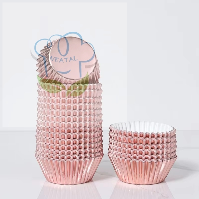 solid color Aluminum foil paper cupcake liners