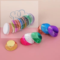solid color Aluminum foil paper cupcake liners