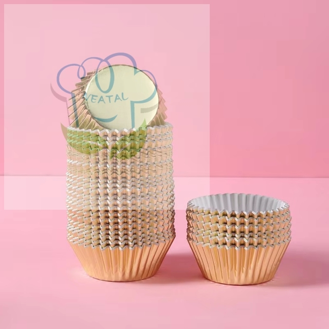 solid color Aluminum foil paper cupcake liners