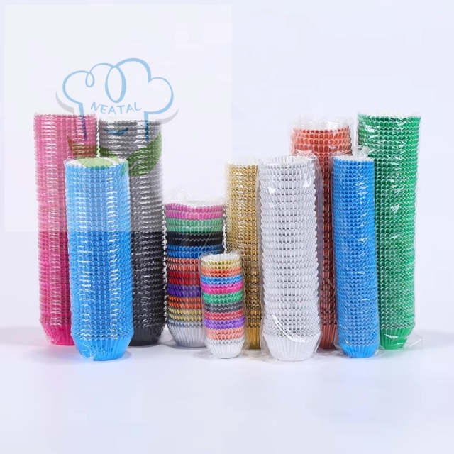 solid color Aluminum foil paper cupcake liners