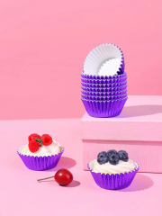 purple color Aluminum foil paper cupcake liners