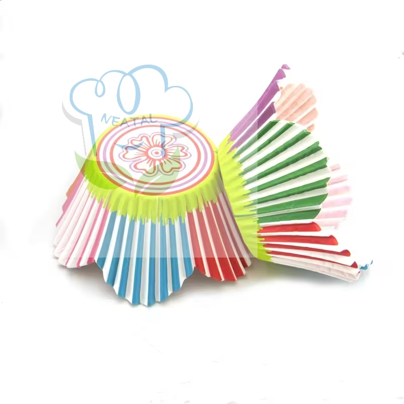 colorful flower shaped cupcake liners