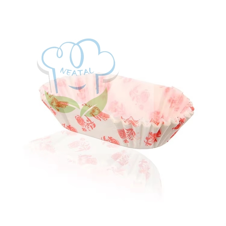 rose pattern boat shaped cupcake wrappers