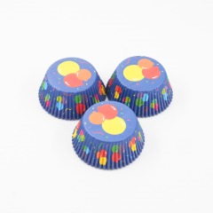 blue color balloon pattern cupcake liners