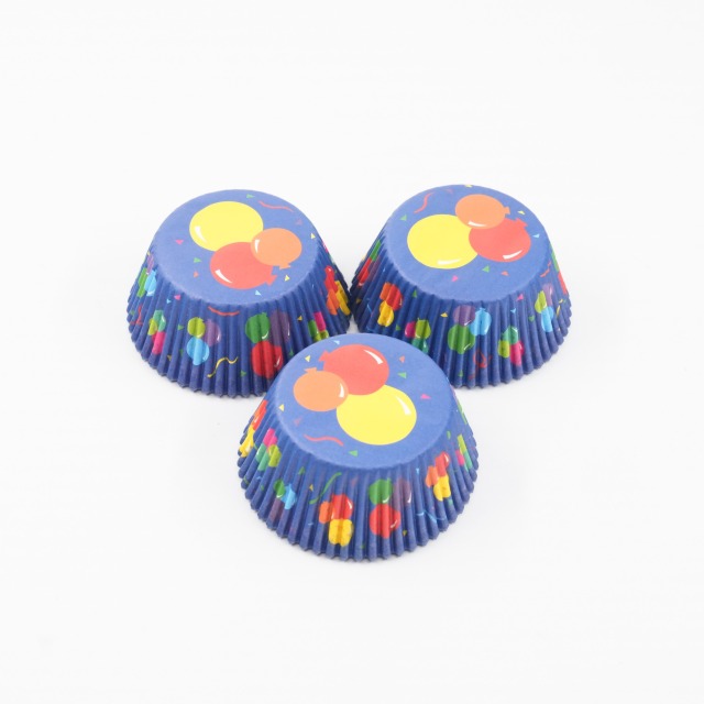 blue color balloon pattern cupcake liners
